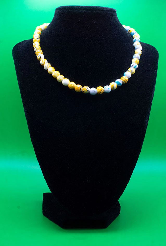 Yellow And Cyan Necklace