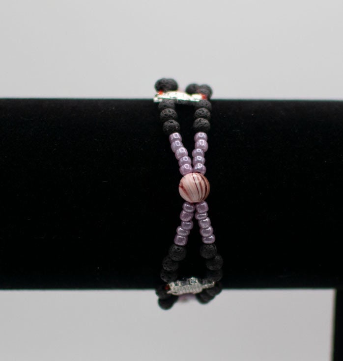 Lava And Acrylic Beads Bracelet