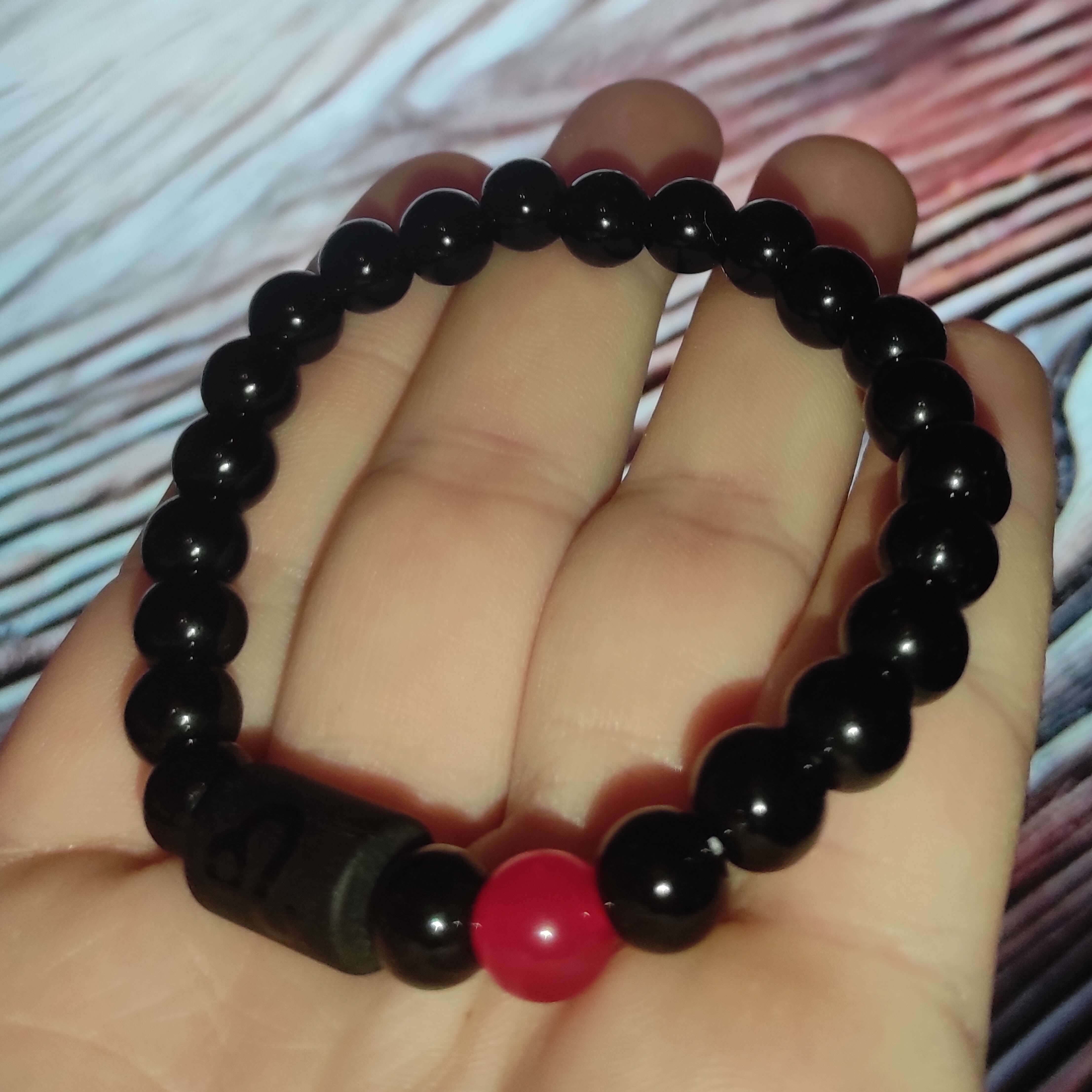 Leo , Black Onyx & Tiger Eye Bracelet With Fire Element Stone