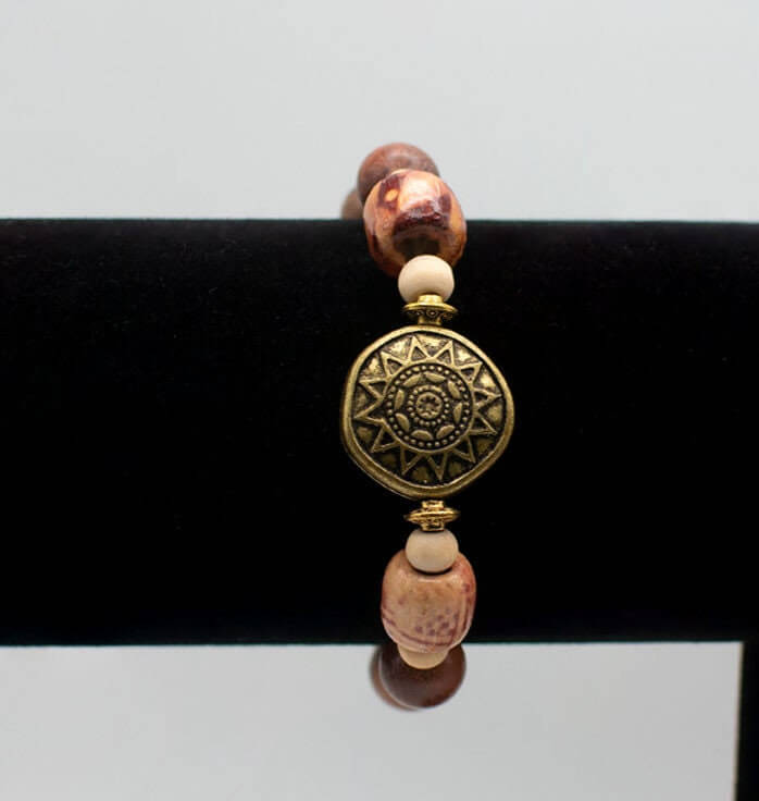 Wood Bracelet With Charm