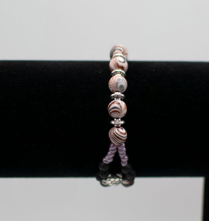 Lava And Acrylic Beads Bracelet