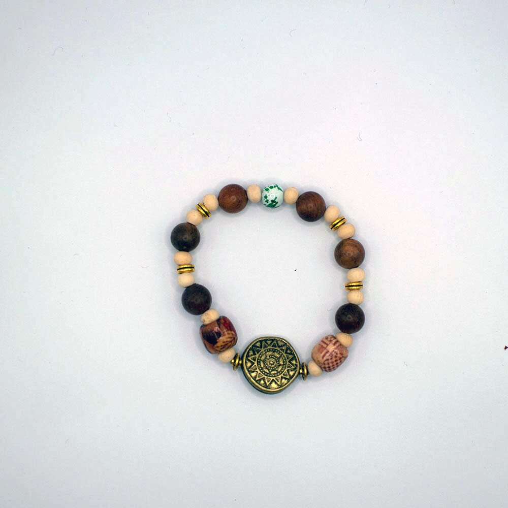 Wood Bracelet With Charm